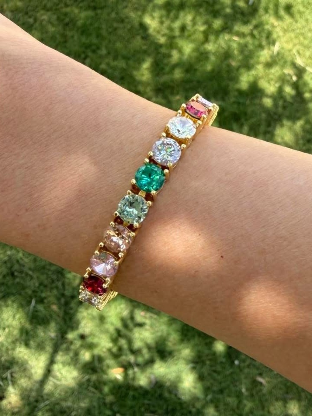 Park Lane FIREFLY Mini Impression Tennis Bracelet, Multi-Color, 7”+2”, NWT